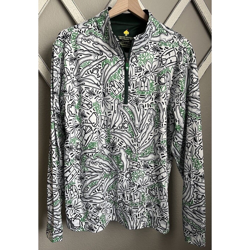Pins and Aces Men's M 1/4 Zip Pullover Limited Edition 2022 Augusta Masters Golf